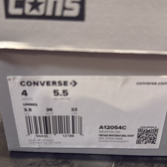 New with box Unisex Converse Weapon Mono Leather Size 5.5 Women’s /4 Men’s - Picture 4 of 4